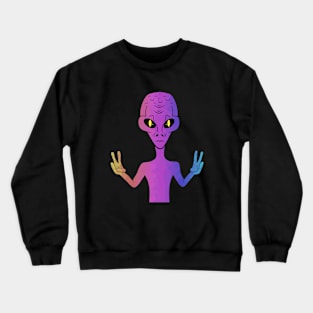 Funny Alien Purple Crewneck Sweatshirt